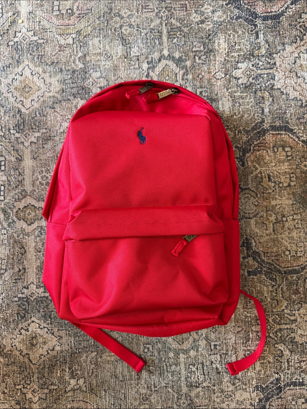 Polo by Ralph Lauren Red Backpack with Navy Pony Embroidery new no tags